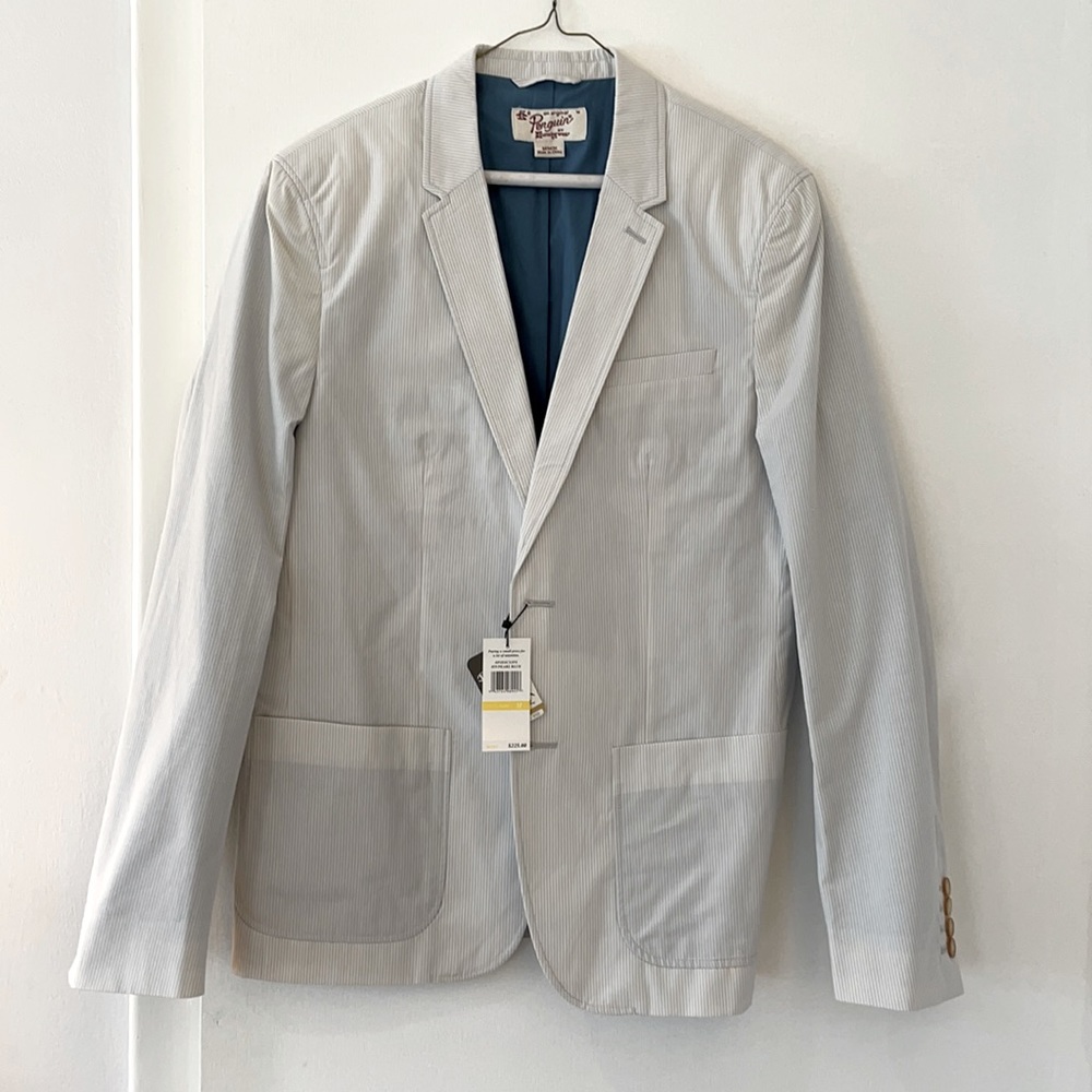 Original Penguin Light Grey Striped Blazer
